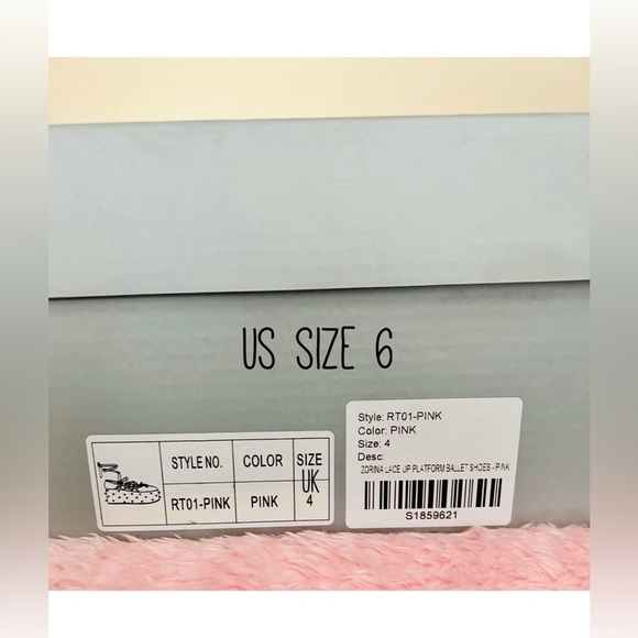 NIB Size 6 Dolls Kill KOI Footwear Zorina Lace Up Platform Ballet Shoes in Pink - Picture 10 of 10
